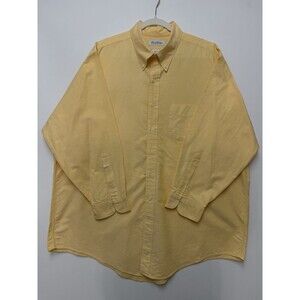 VTG Brooks Brothers Original Polo Shirt Mens 18.5 Yellow Made In USA Oxford 33